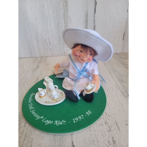 Annalee doll Society tea time 1998 logo kid plush felt - Picture 5 of 10